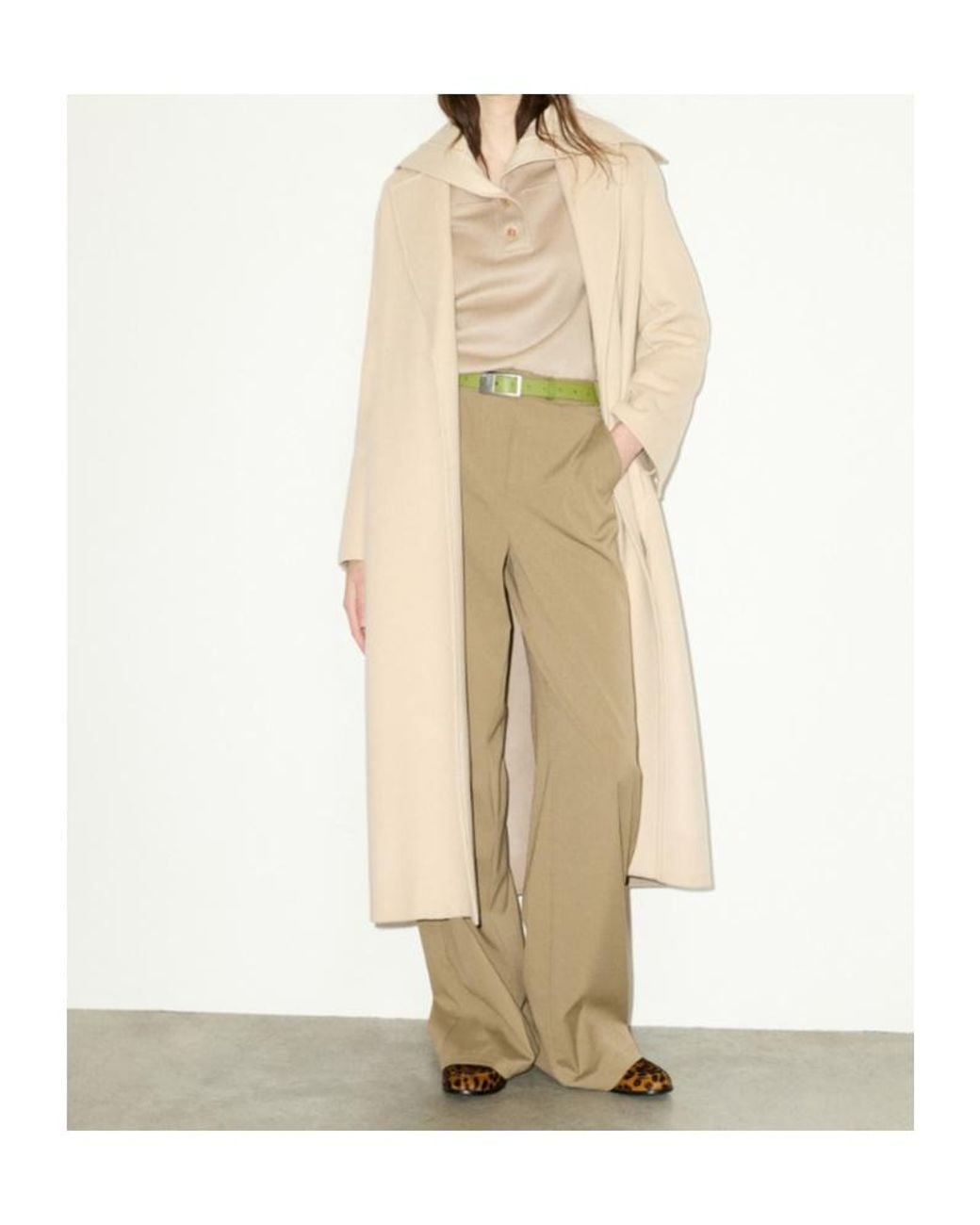 MAX&Co. Natural Longrun Double-Woven Wool Coat