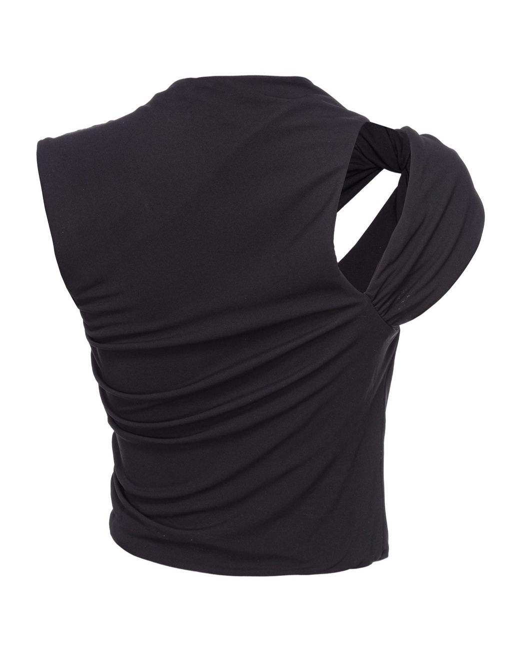 Pinko Black Asymmetric Ruched Cut-Out Top