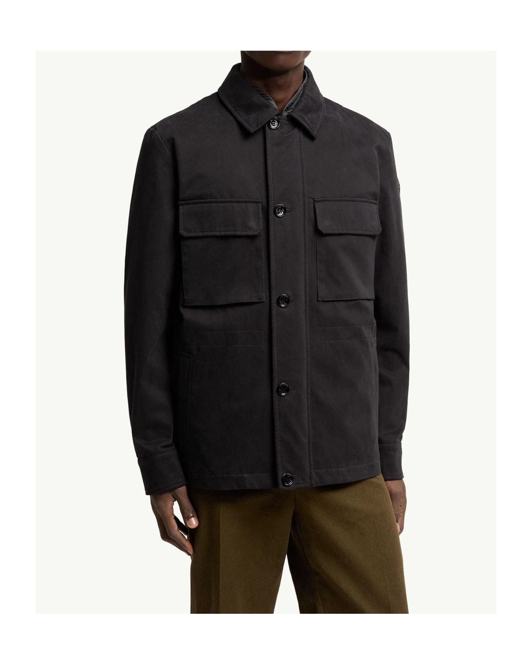 Moncler Black Thaldrik Cotton Field Jacket for men