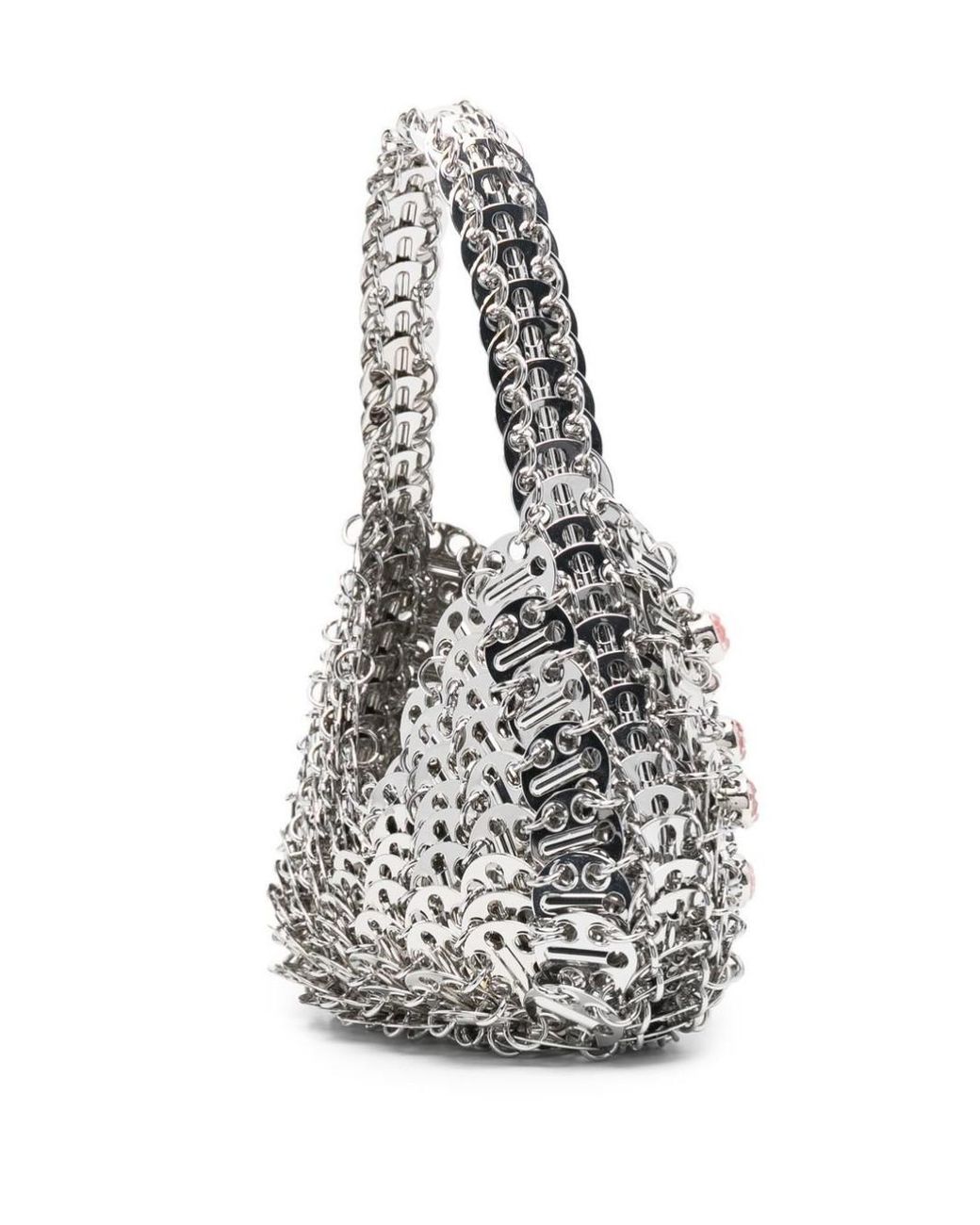 Rabanne White Small 1969 Moon Shoulder Bag