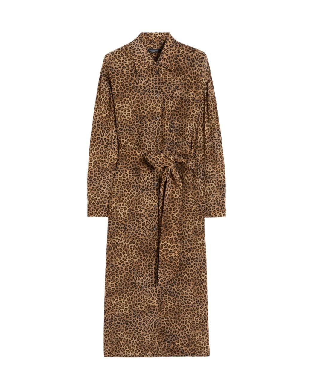 Weekend by Maxmara Brown Wkddolmen Leopard-Print Tie-Waist Midi Dress