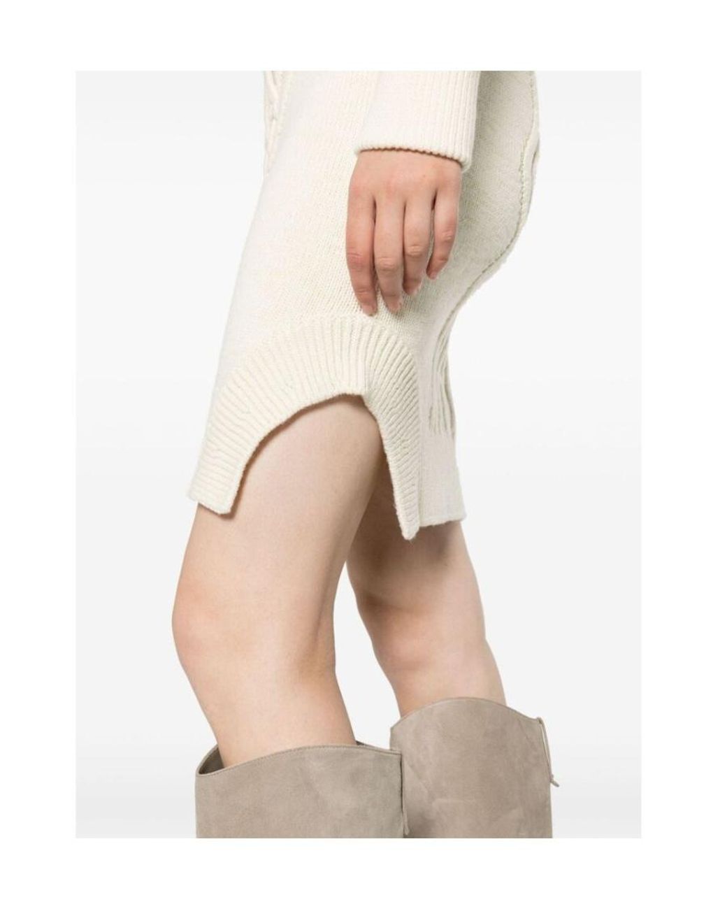 Isabel Marant White Embroidered High Neck Knitted Jumper