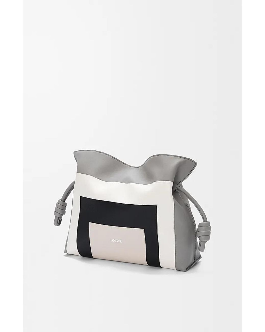 Loewe Gray Medium Flamenco Clutch Bag/Light Ghost