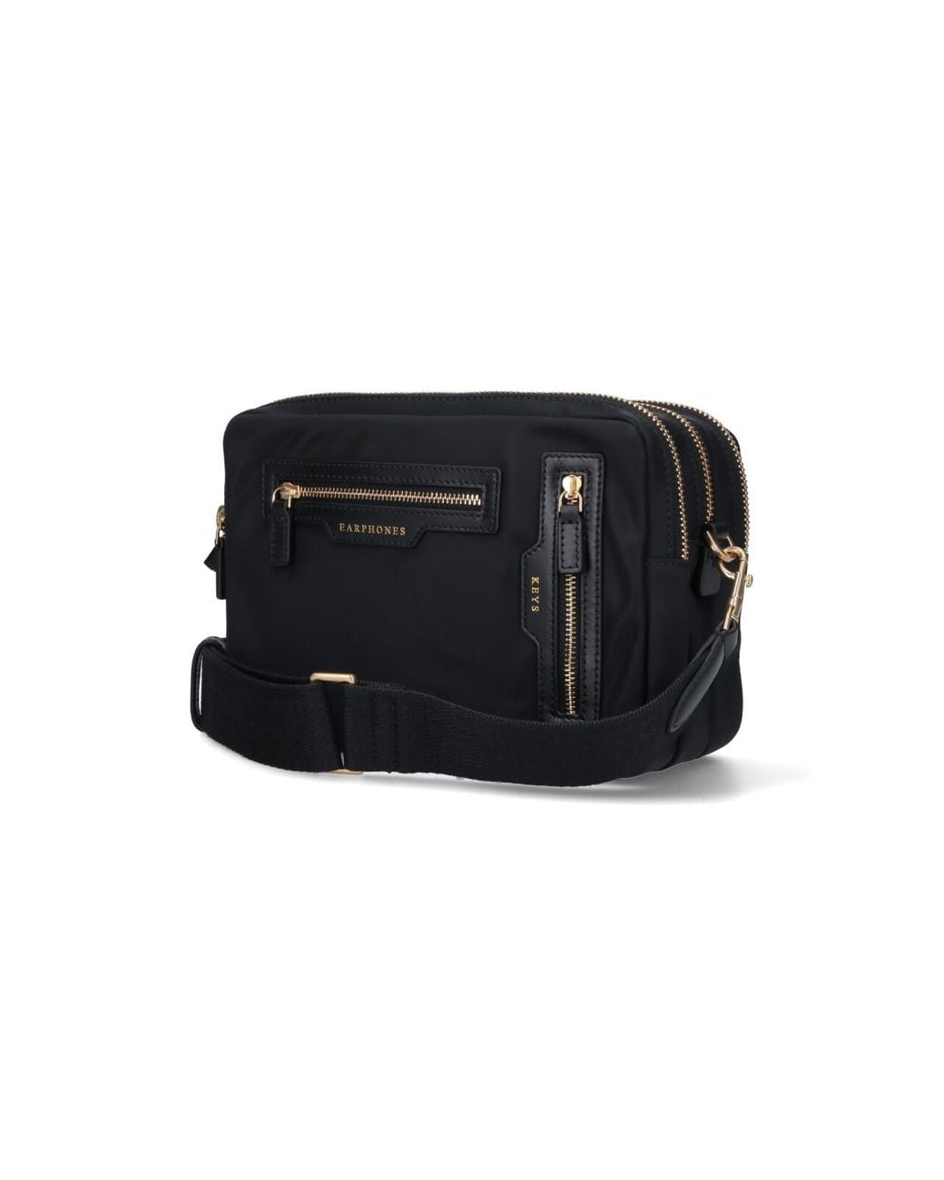 Anya Hindmarch Black Triple Zip Cross-Body Bag