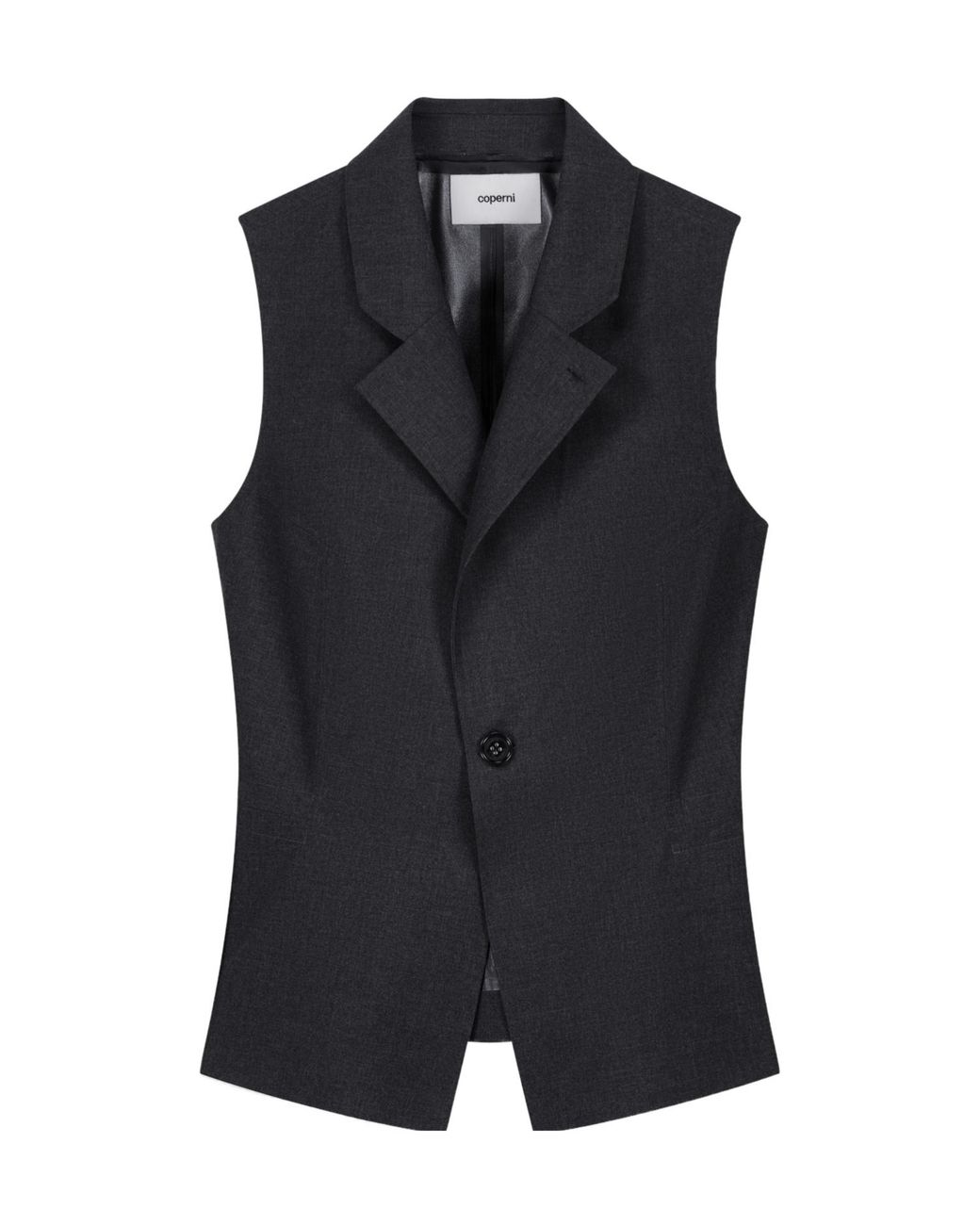 Coperni Black High Collar Button Knitted Top