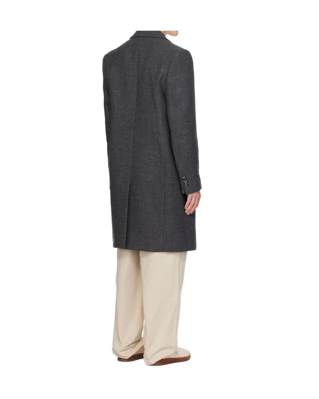 AMI Gray Ami Double-Breasted Tailored Coat for men