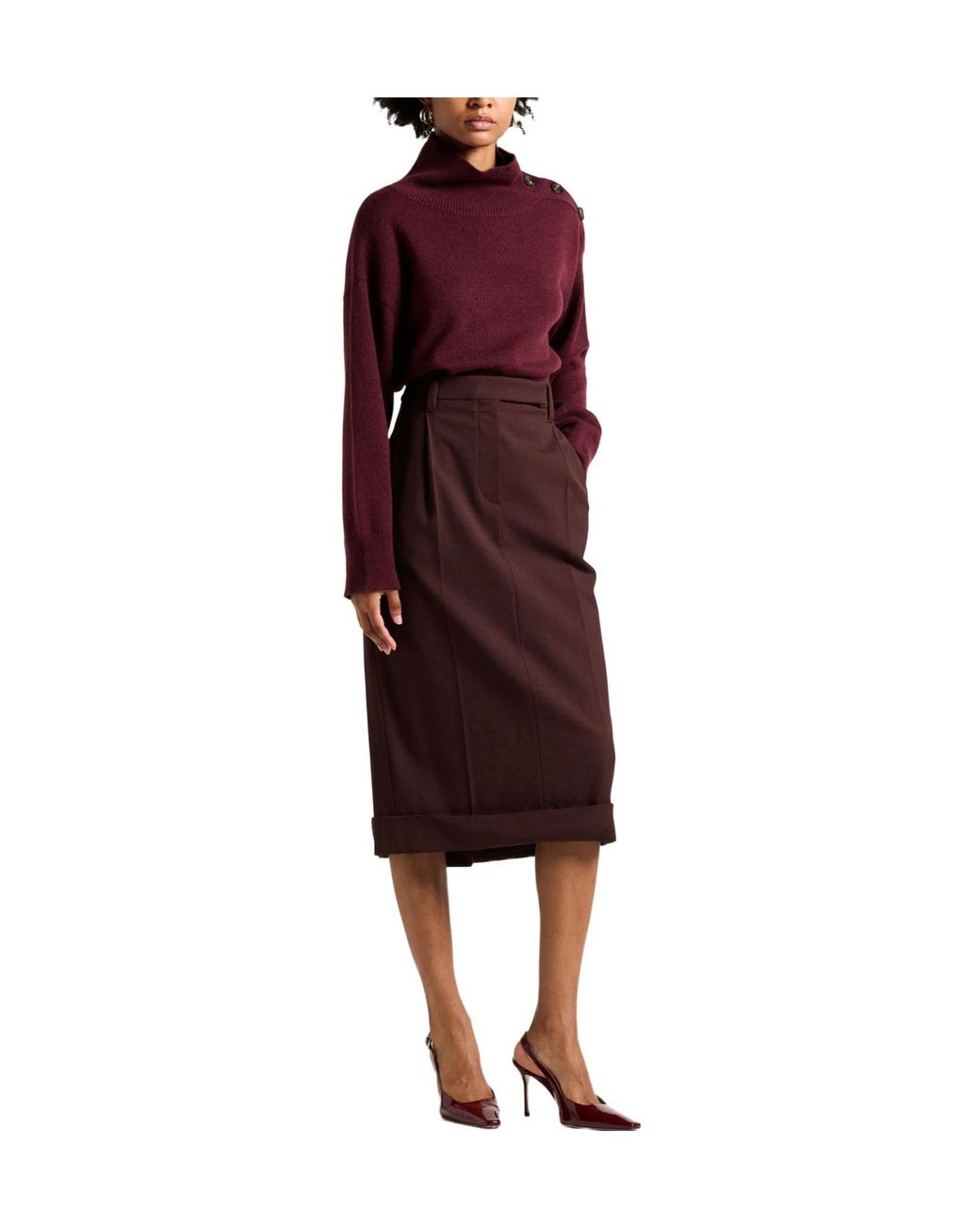 Brunello Cucinelli Purple Midi Skirts