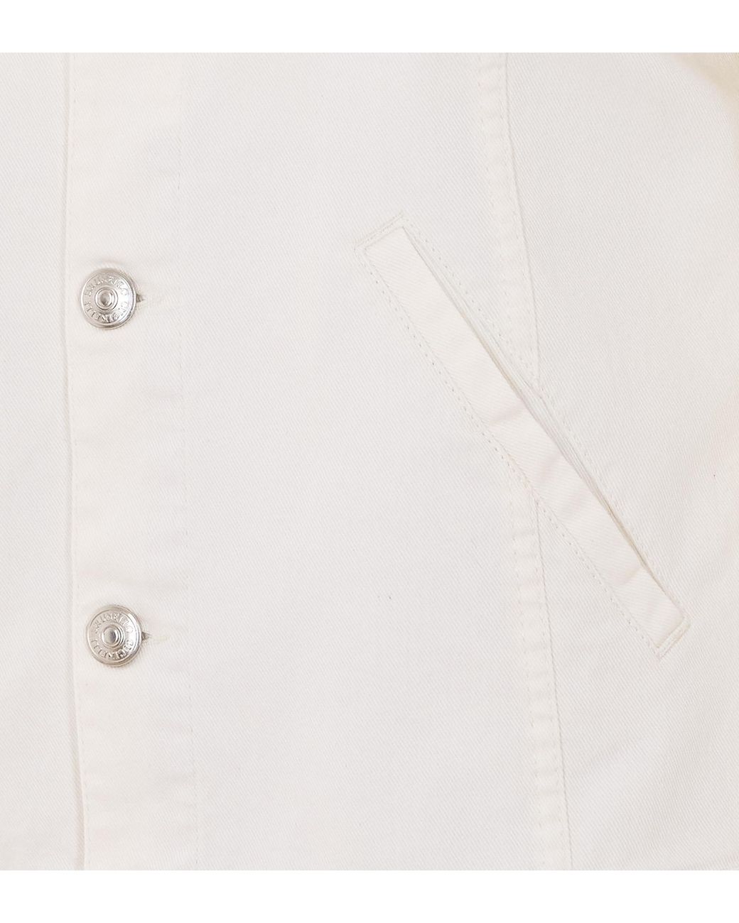 Brunello Cucinelli White Buttoned Denim Jacket for men