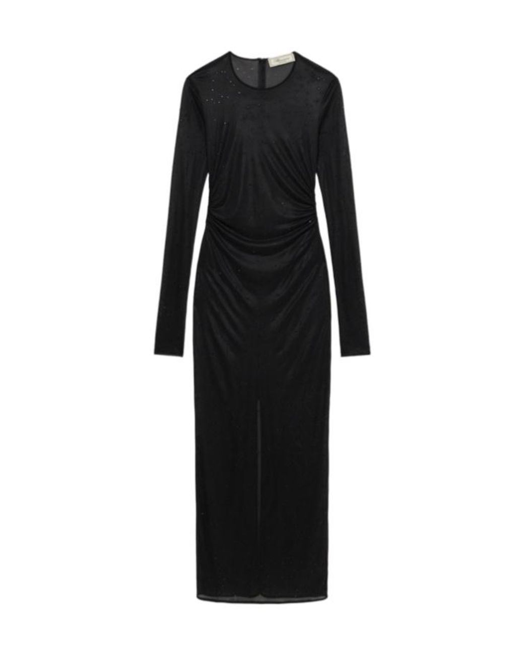 Blumarine Black Crewneck Sheer Maxi Dress