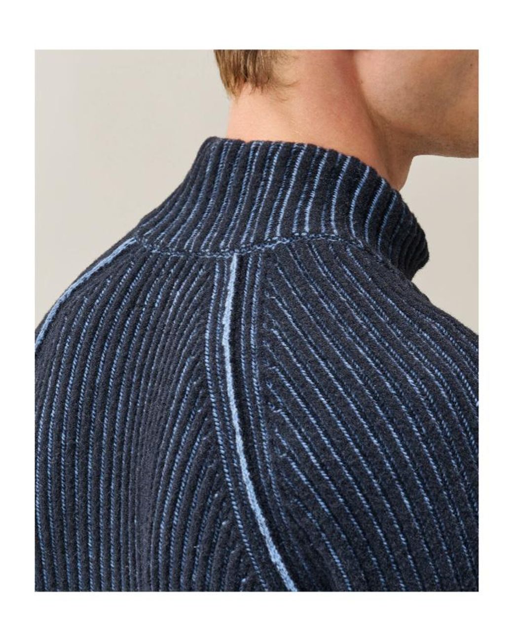 C P Company Blue Fleece Knit Lens Full Zip Cardigan for men