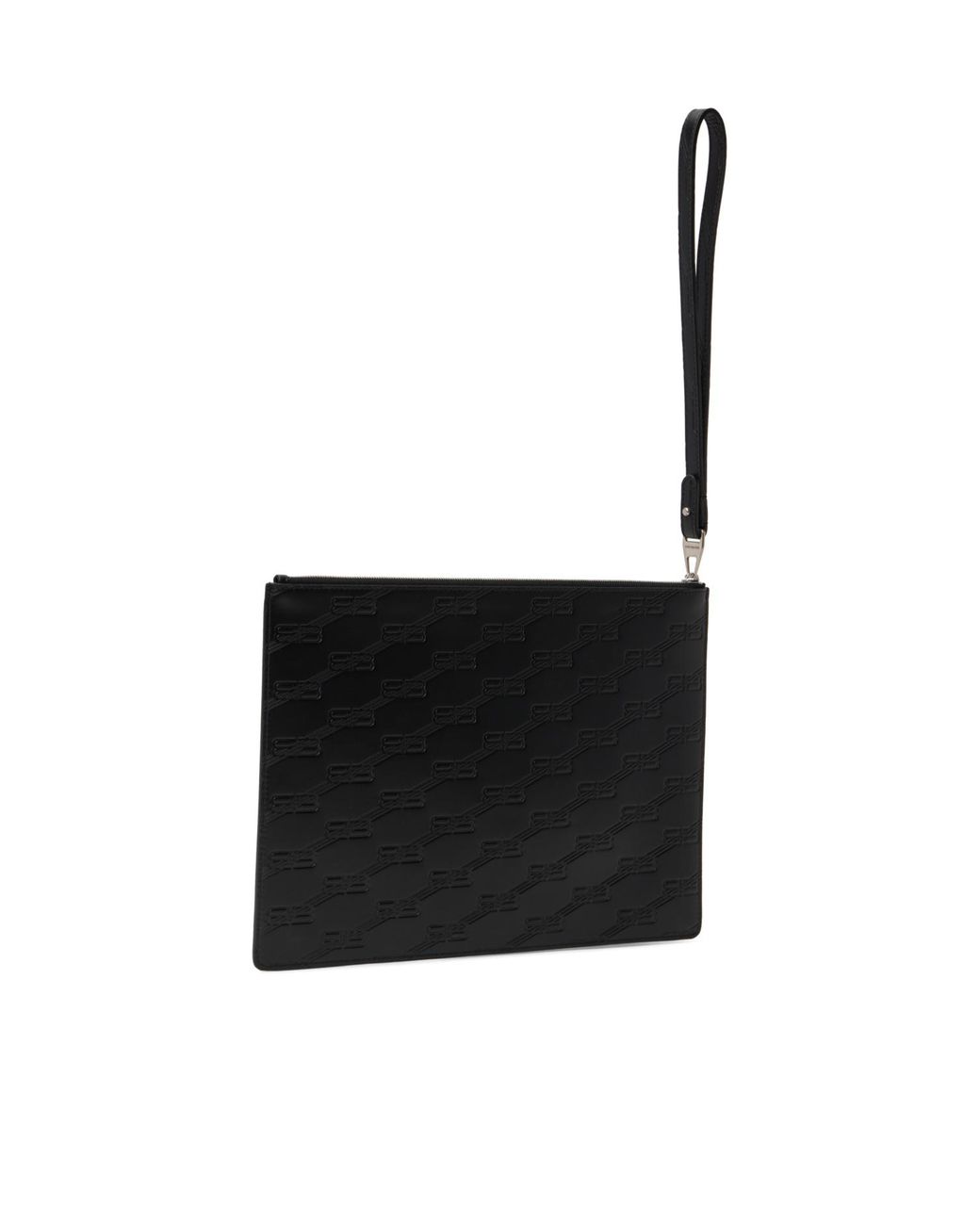 Balenciaga Black Monogram-Embossed Clutch Bag for men
