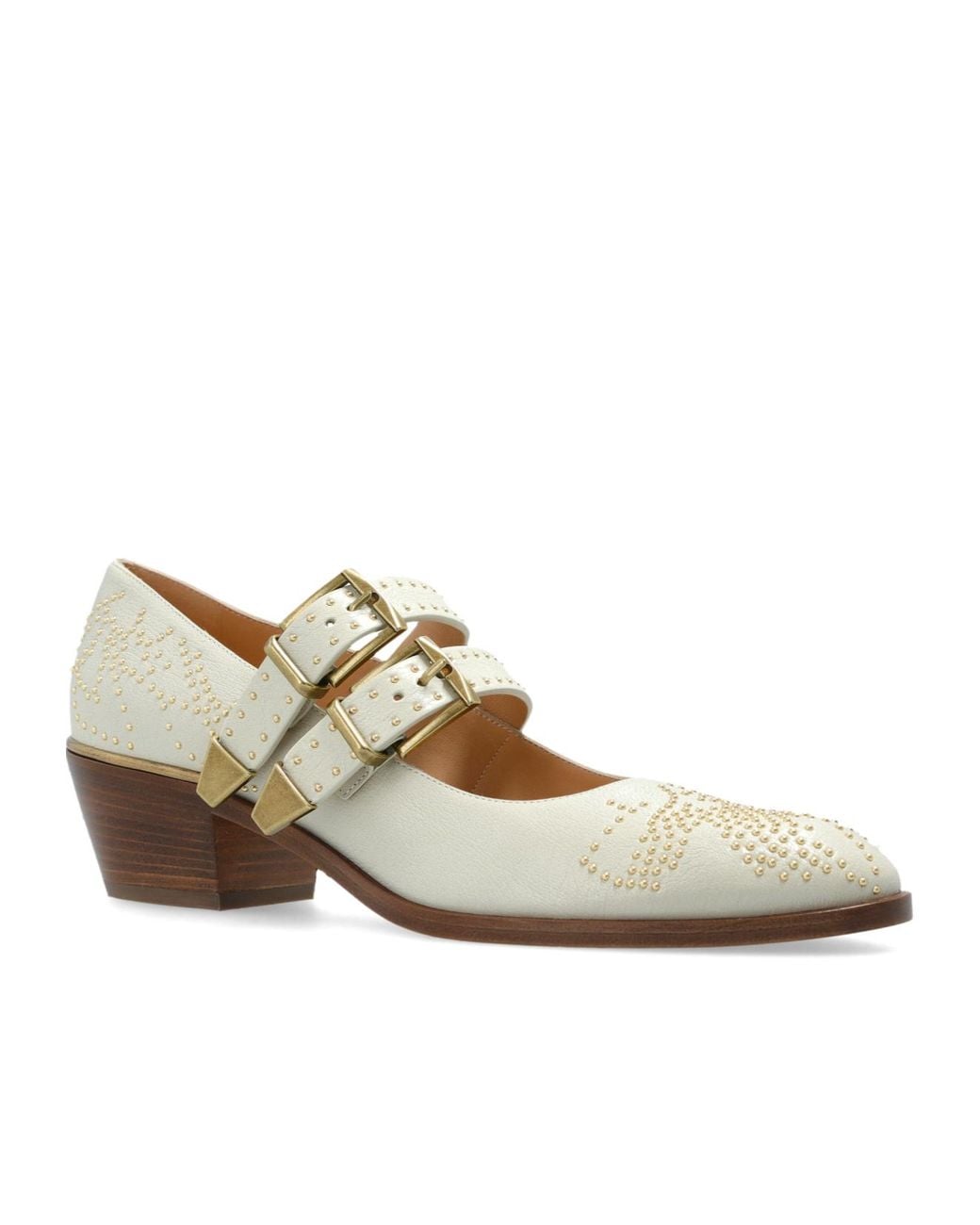Chloé White Chloé Susan Buckled Pumps