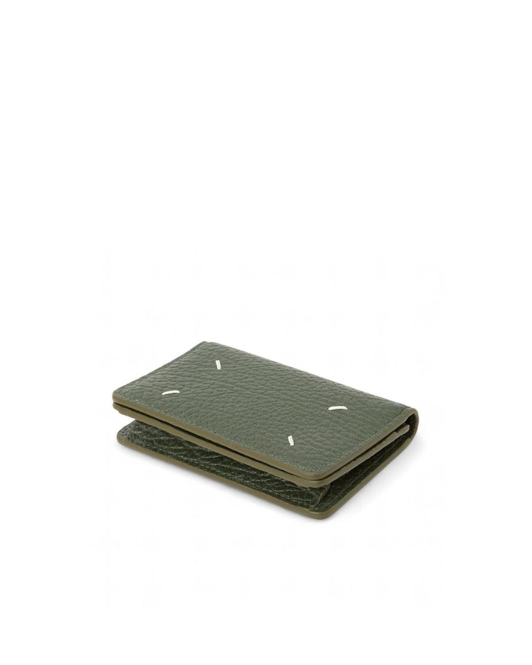 Maison Margiela Green Four Stitches Card Holder for men