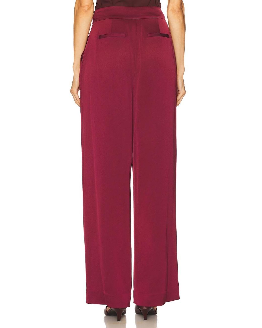Jonathan Simkhai Red Akira Wide-Leg Pants