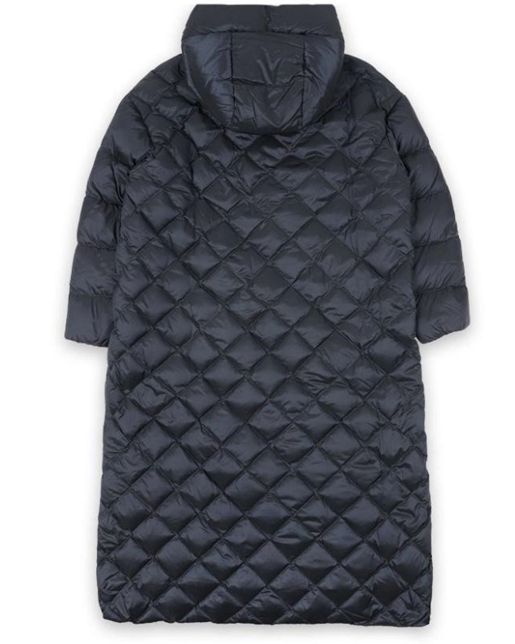 Max Mara Blue Quilted Belted Coat