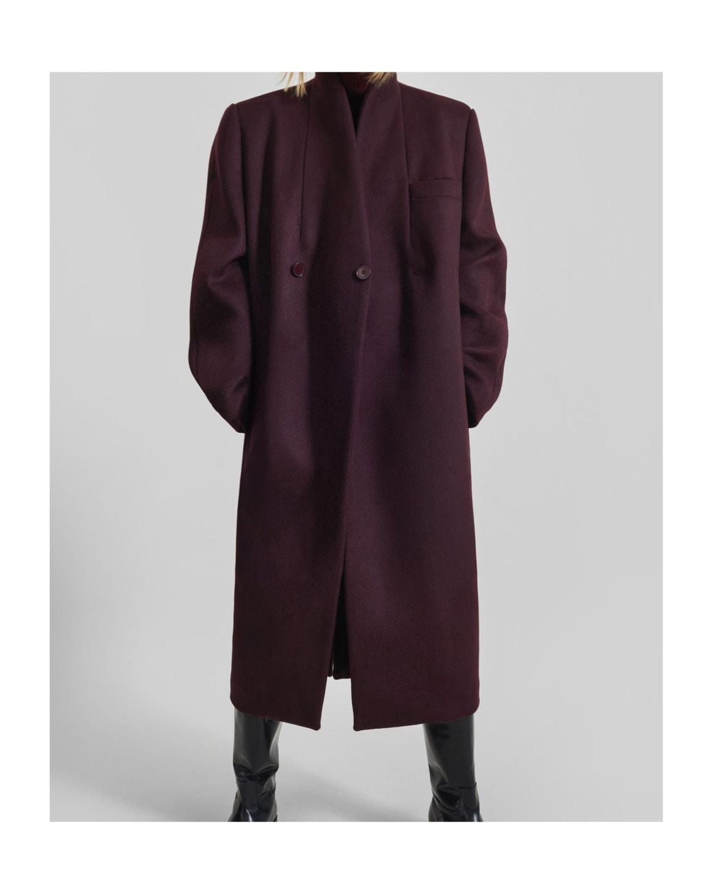 Frankie Shop Purple Brea Collarless Coat