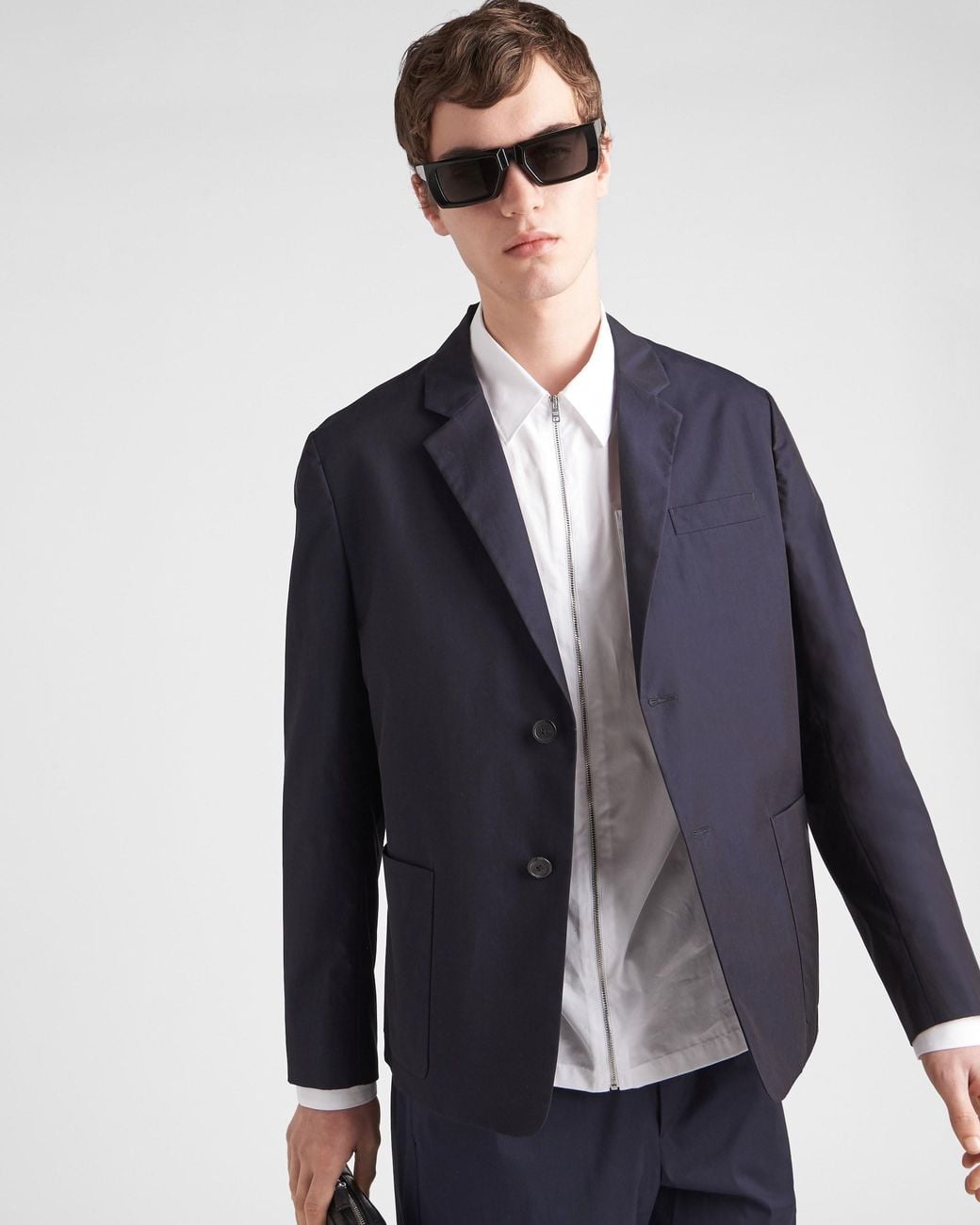 Prada Blue Single Breasted Tailored Blazer for men