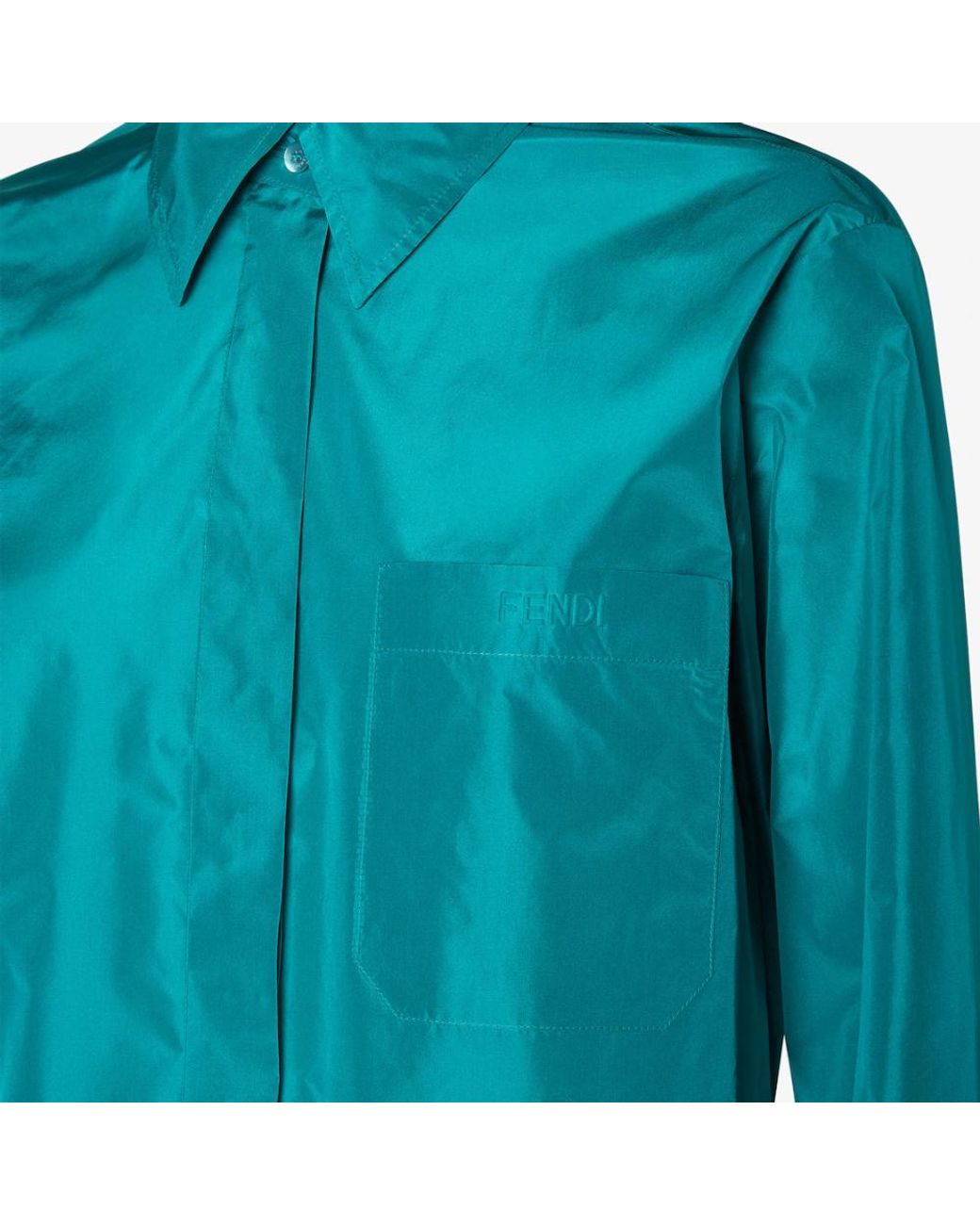 Fendi Blue Long Sleeved Oversized Shirt
