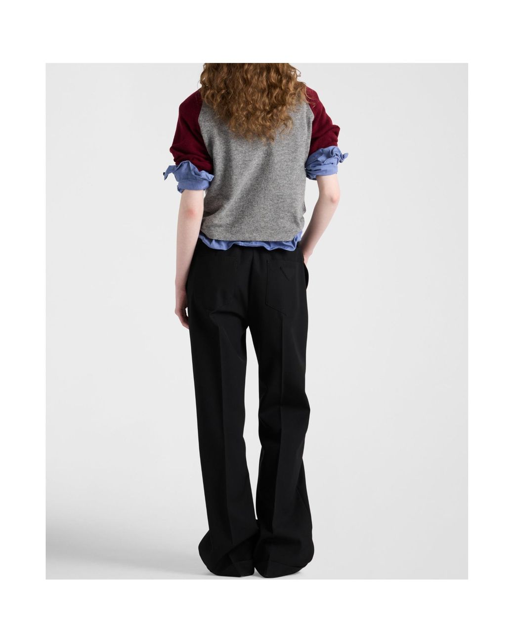Prada Black Turn-Up Hem Trousers