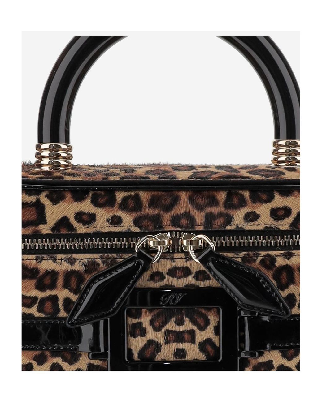 Roger Vivier Black Leopard-Printed Bag