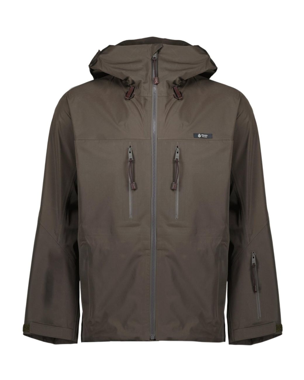 Prada Multicolor Logo Tag Hooded Jacket for men