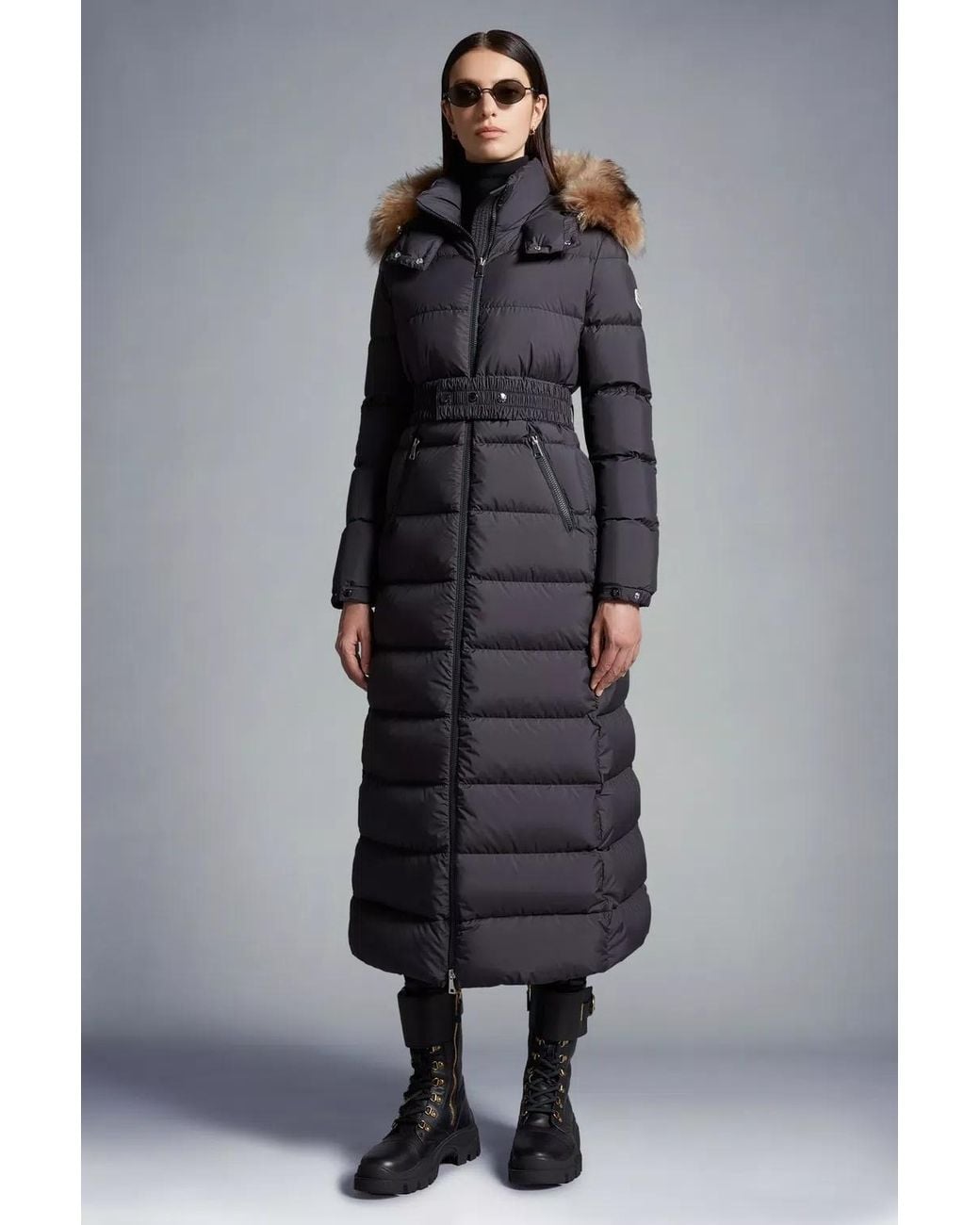 Moncler Black Fudson Long Down Jacket