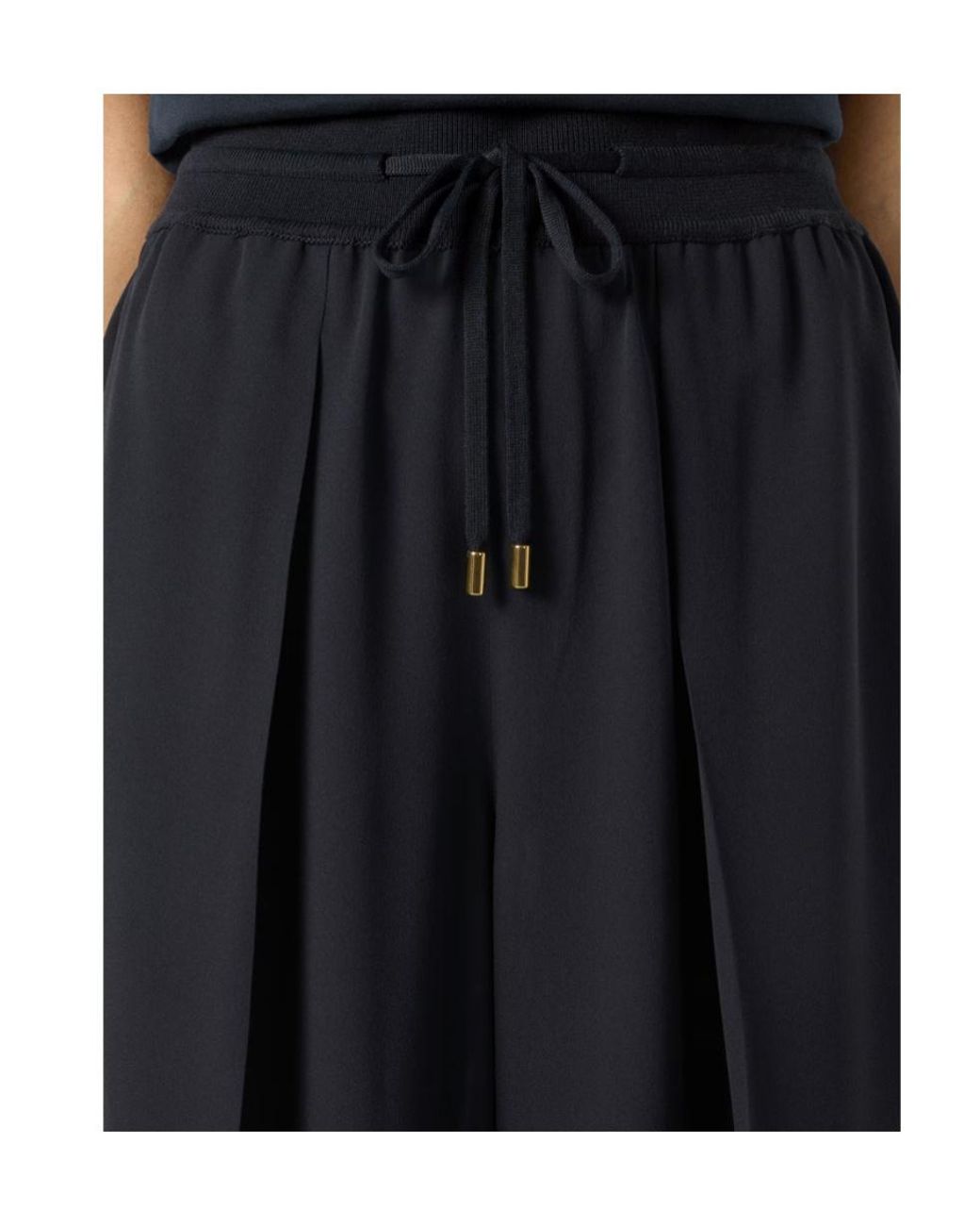 Loro Piana Blue Drawstring Wide-Leg Trousers
