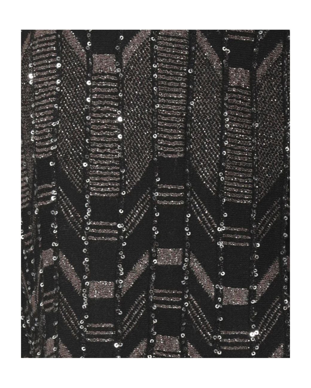 D.exterior Black Geometric Sequin Knitted Sweater