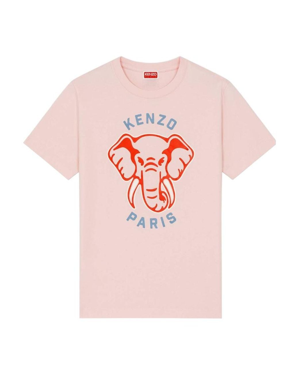 KENZO Pink Loose-Fit Varsity Jungle Elephant T-Shirt