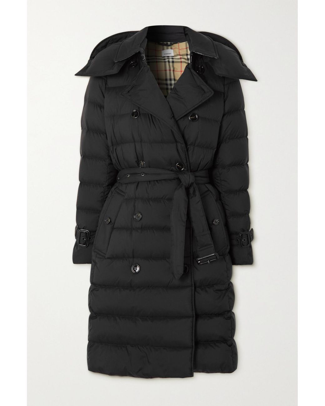 Burberry Black Detachable-Hooded Belted Down Coat