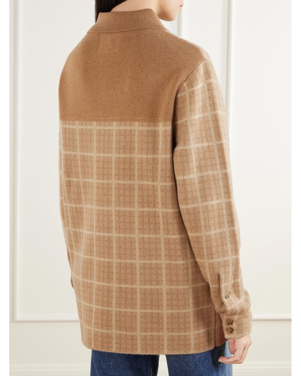 Guest In Residence Natural Checked Wool And Cashmere-Blend Jacket