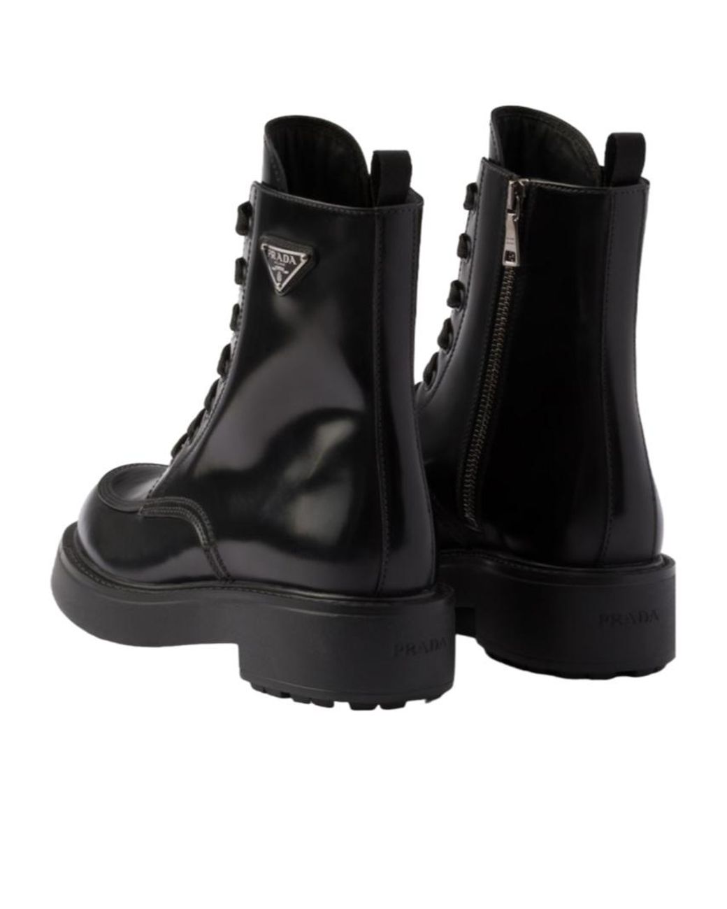 Prada Black Brushed Leather Boots