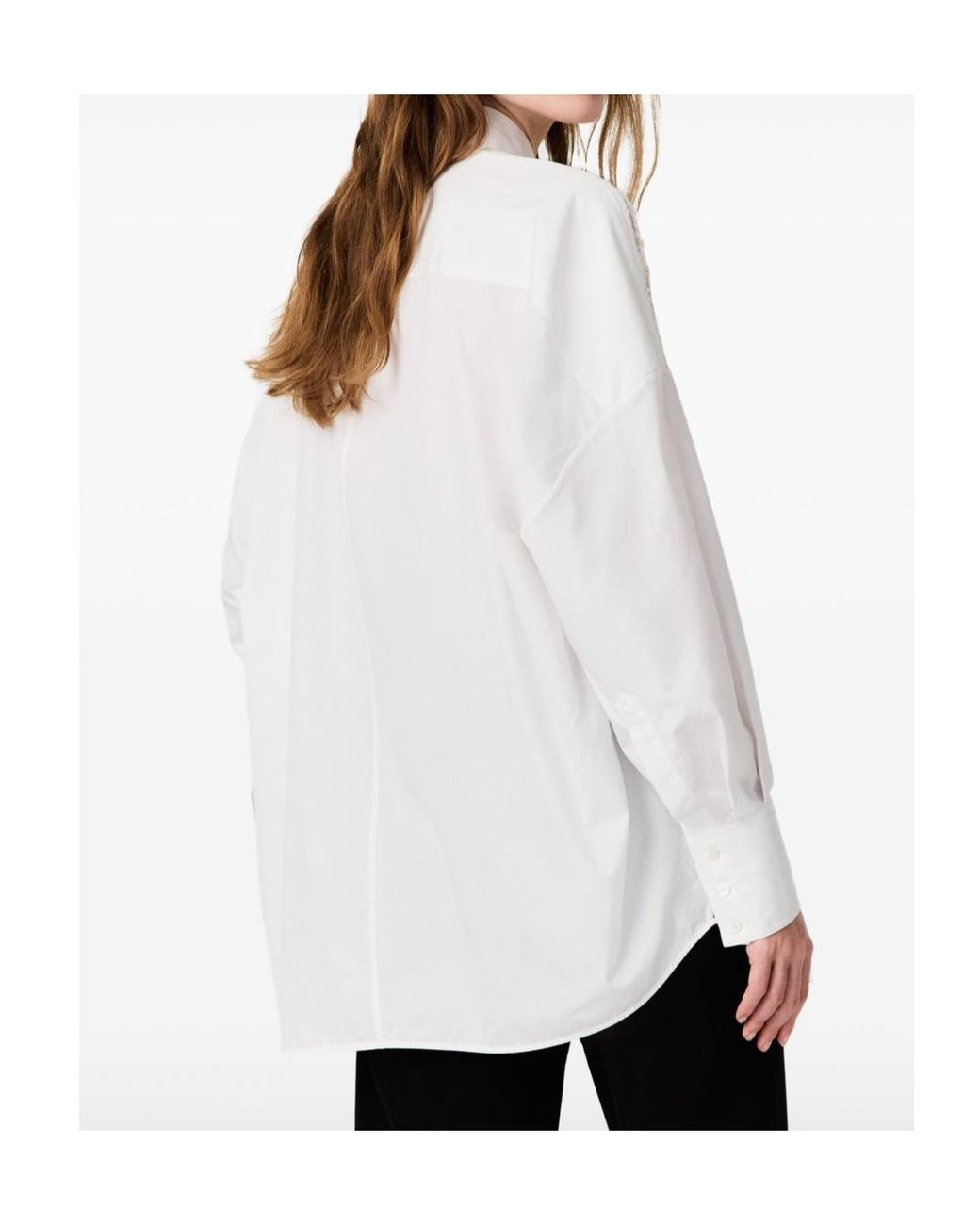 Stella McCartney White Lace-Panelled Cotton Shirt