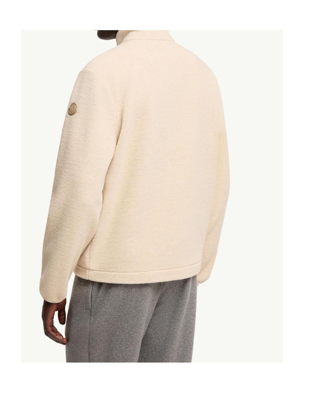 Moncler Natural Zip-Up Sweatshirt for men