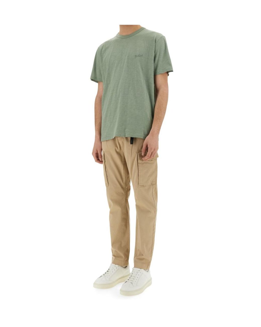 Woolrich Green Logo-Embroidered Crewneck T-Shirt for men