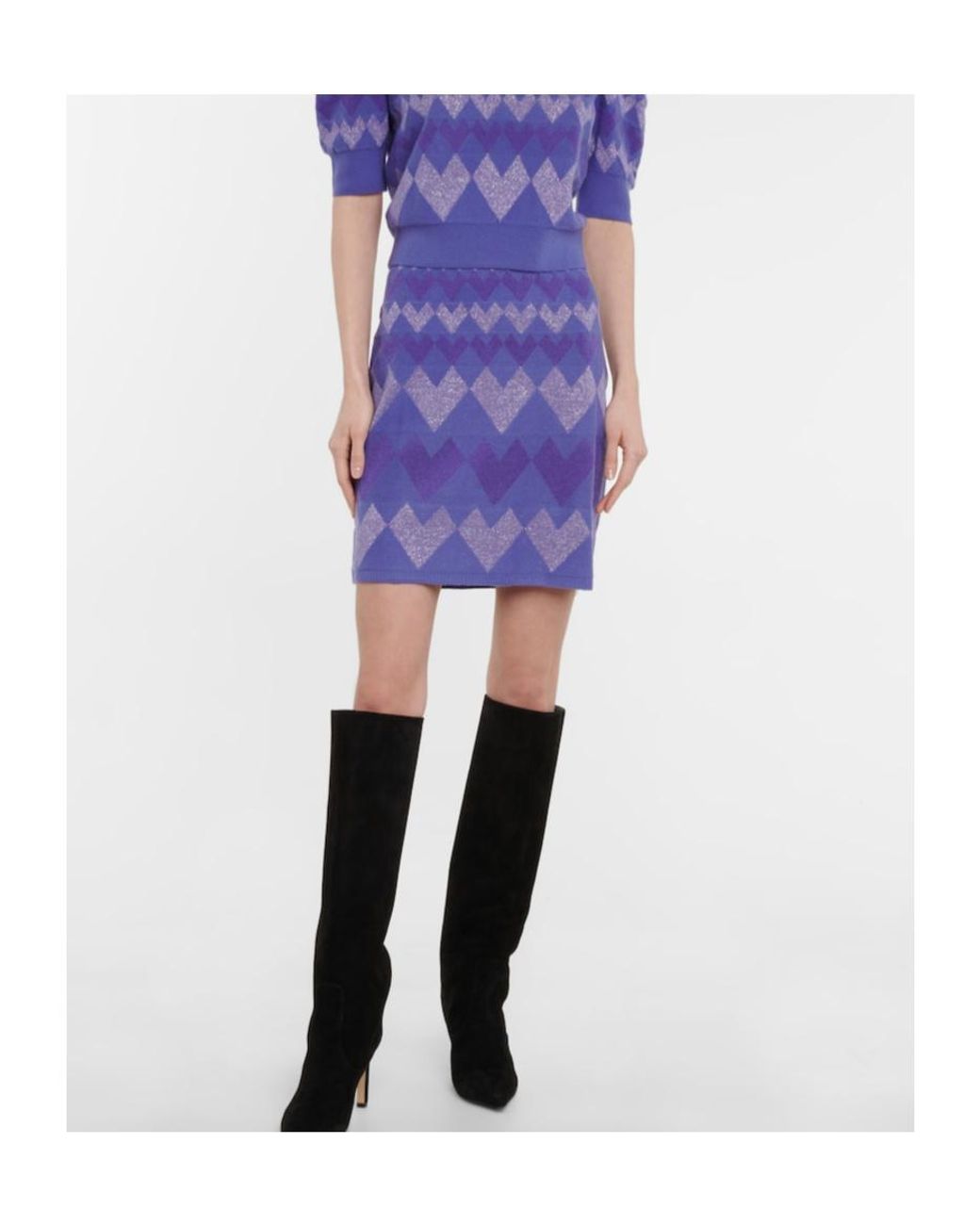 Diane von Furstenberg Purple Ariella Jacquard Wool-Blend Miniskirt