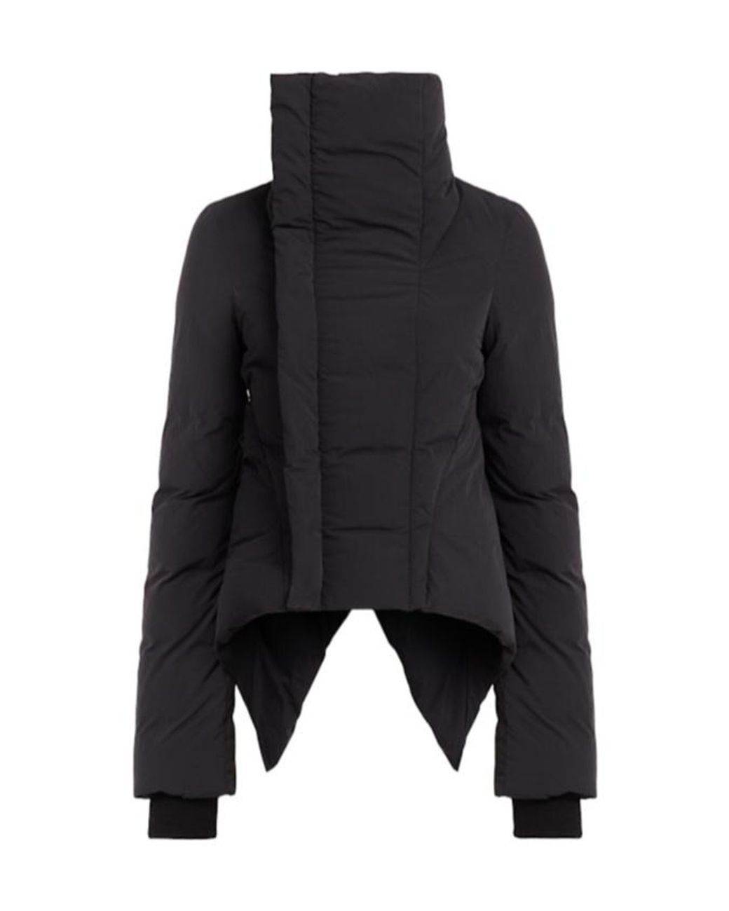 Rick Owens Black Naska High Neck Matte Nylon Down Jacket