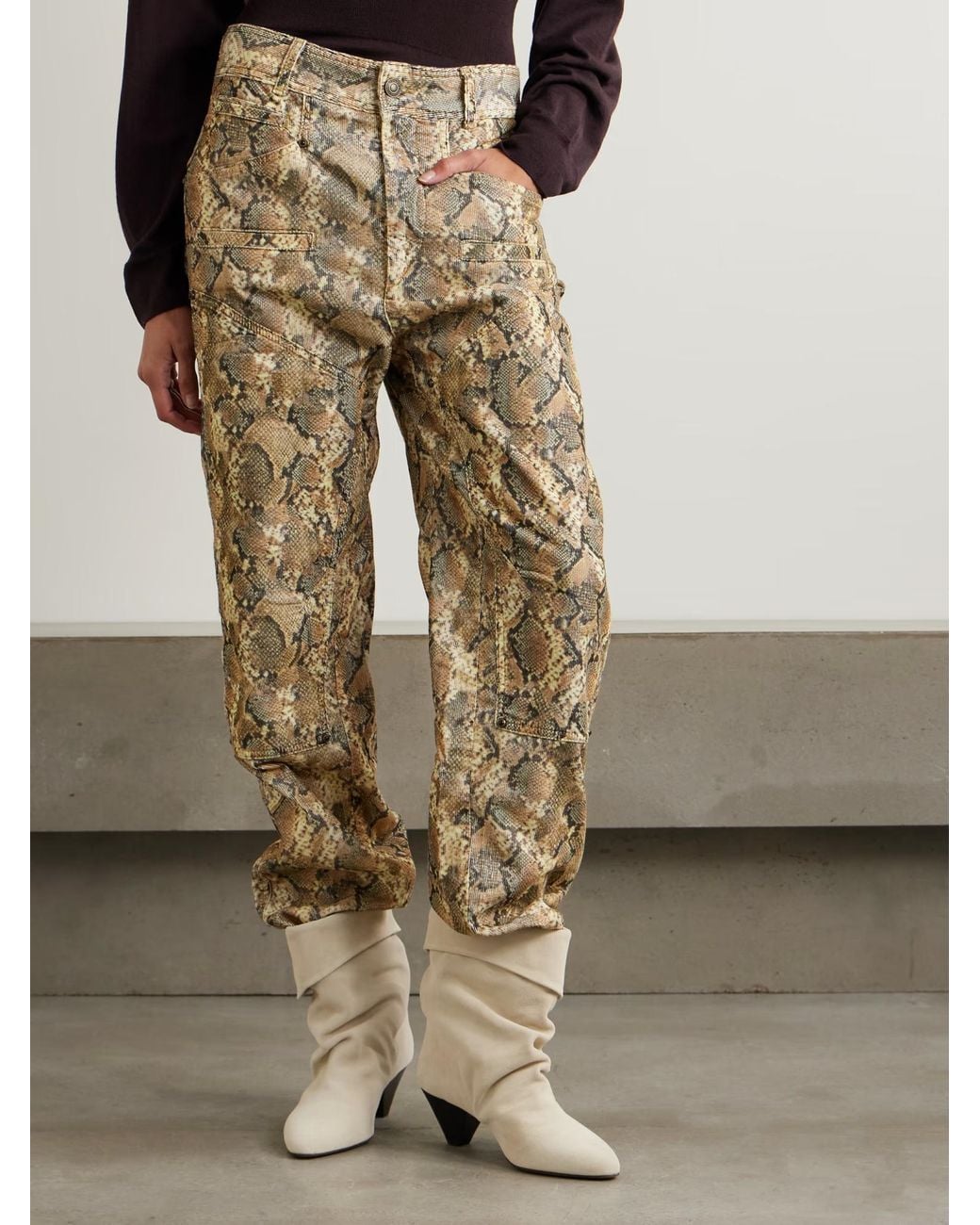 Isabel Marant Natural Emmy Printed Casual Pants