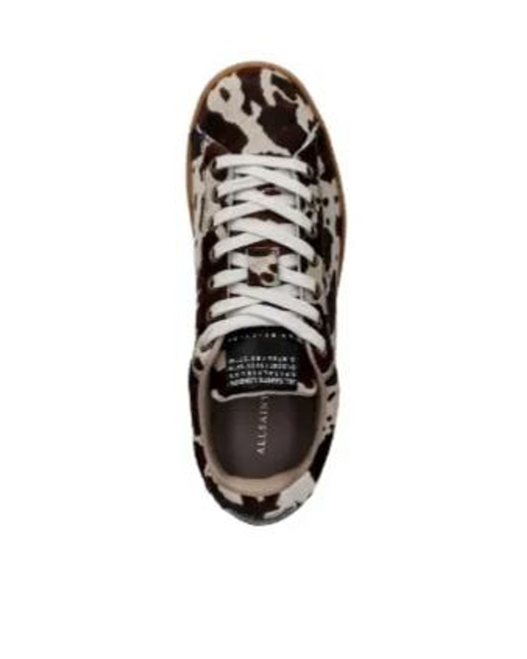 AllSaints Brown Cowhide Print Sneakers