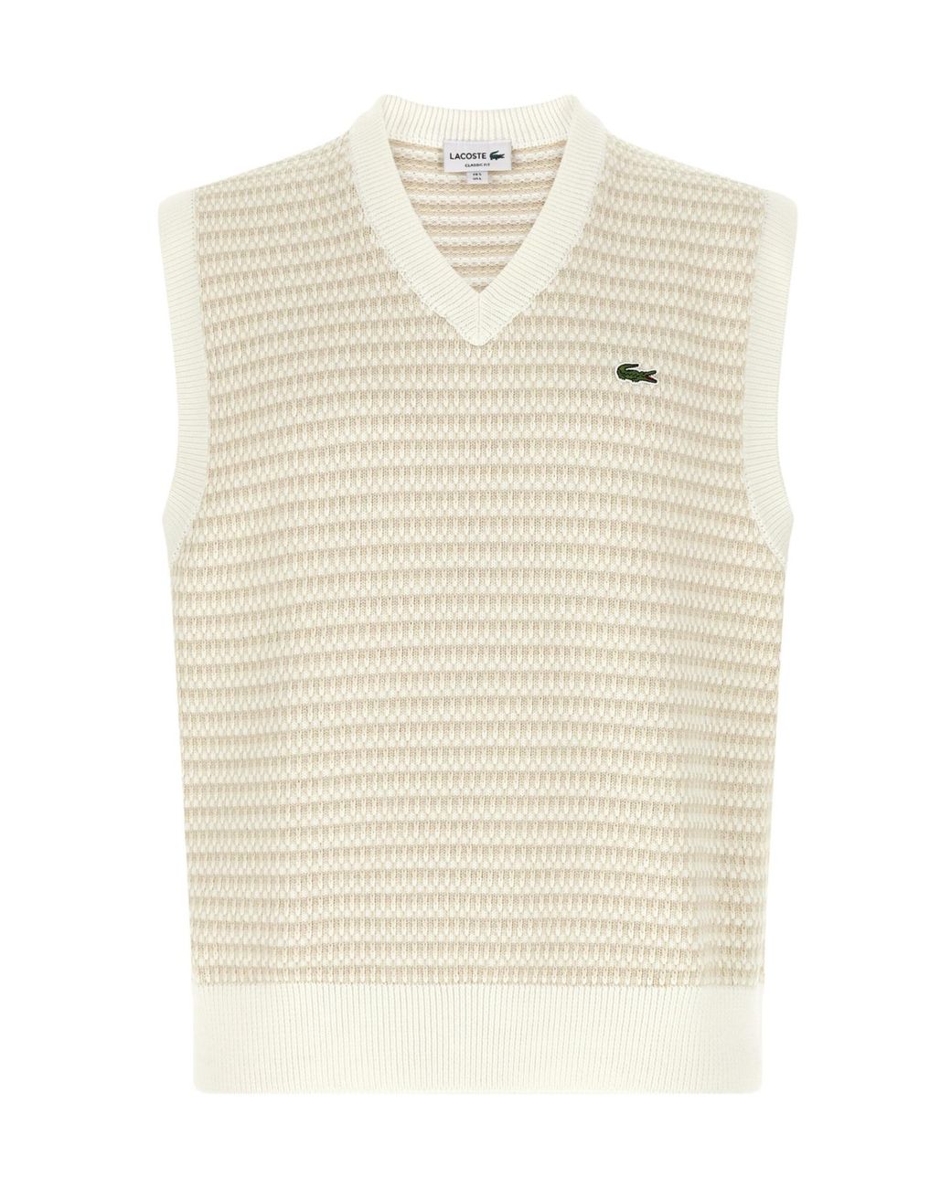 Lacoste White Sleeveless Vest for men