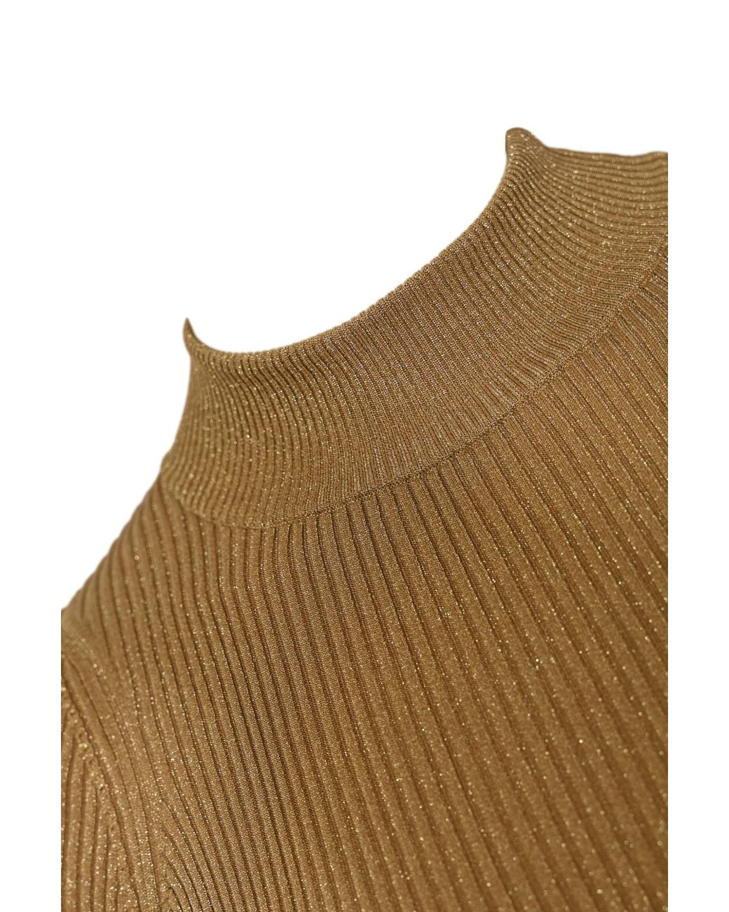 Max Mara Brown Spezie Ribbed Short-Sleeve Top