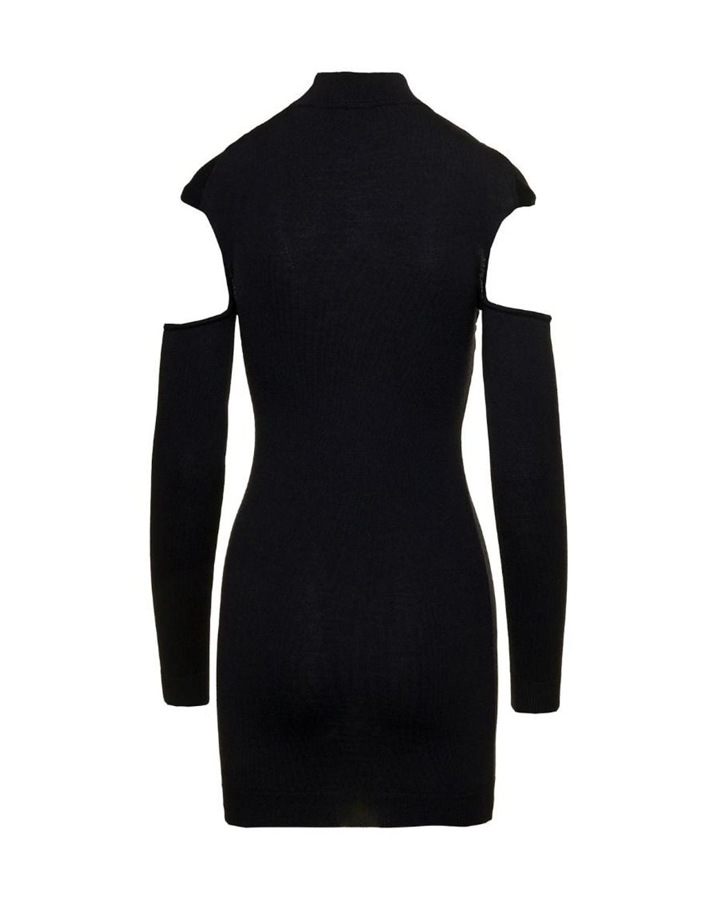 Coperni Black Twisted Hollow Knitted Dress