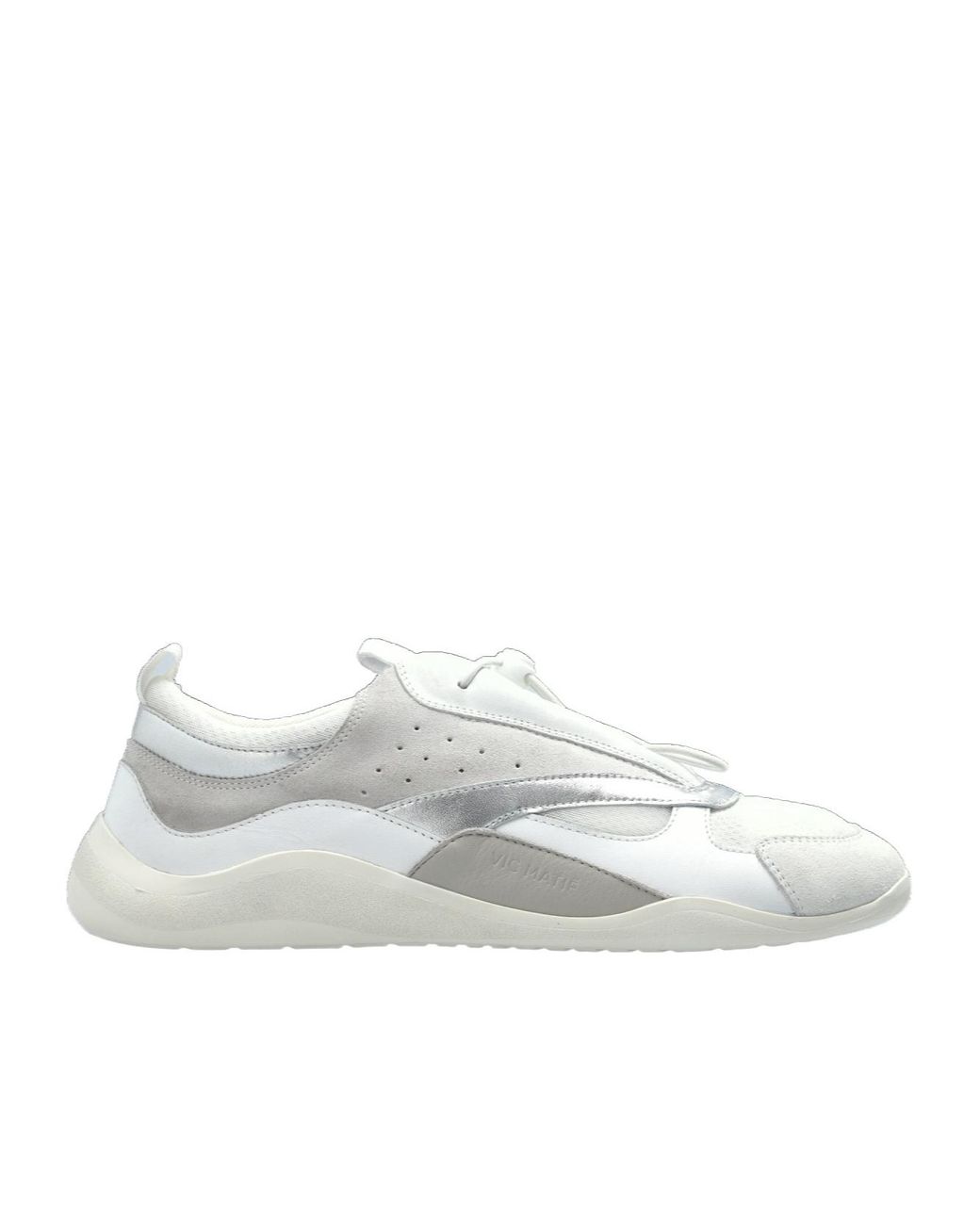 Vic Matié White Contemporary Lace-Up Sneakers