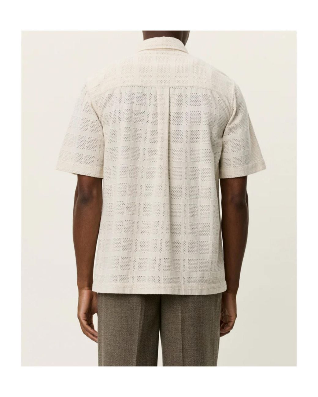 Les Deux White Charlie Open-Work Shirt for men