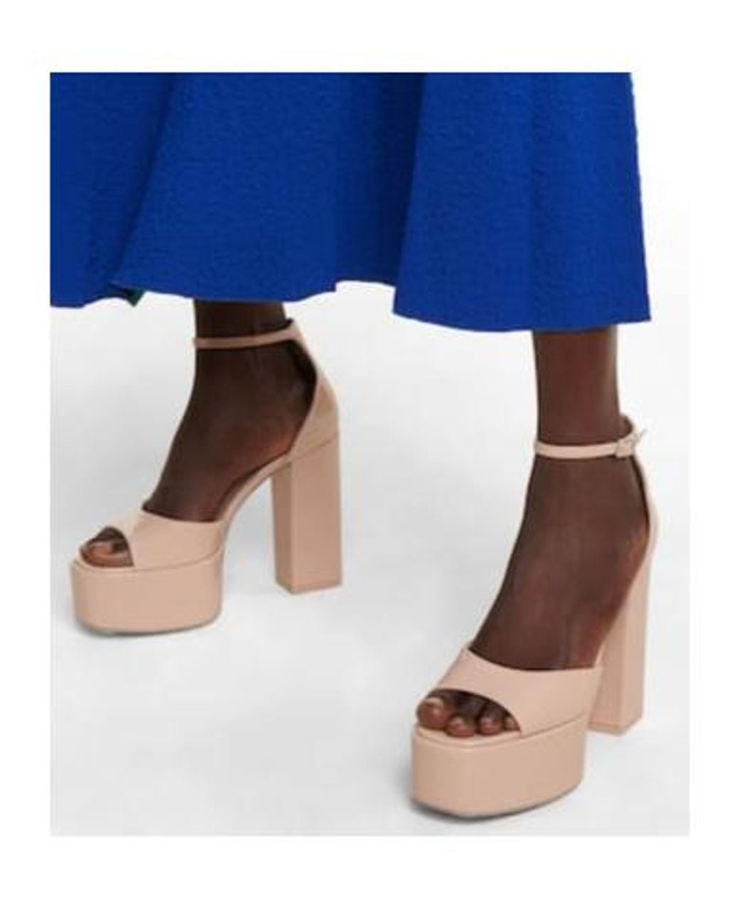 Paris Texas Natural Tatiana Patent Leather Platform Sandals