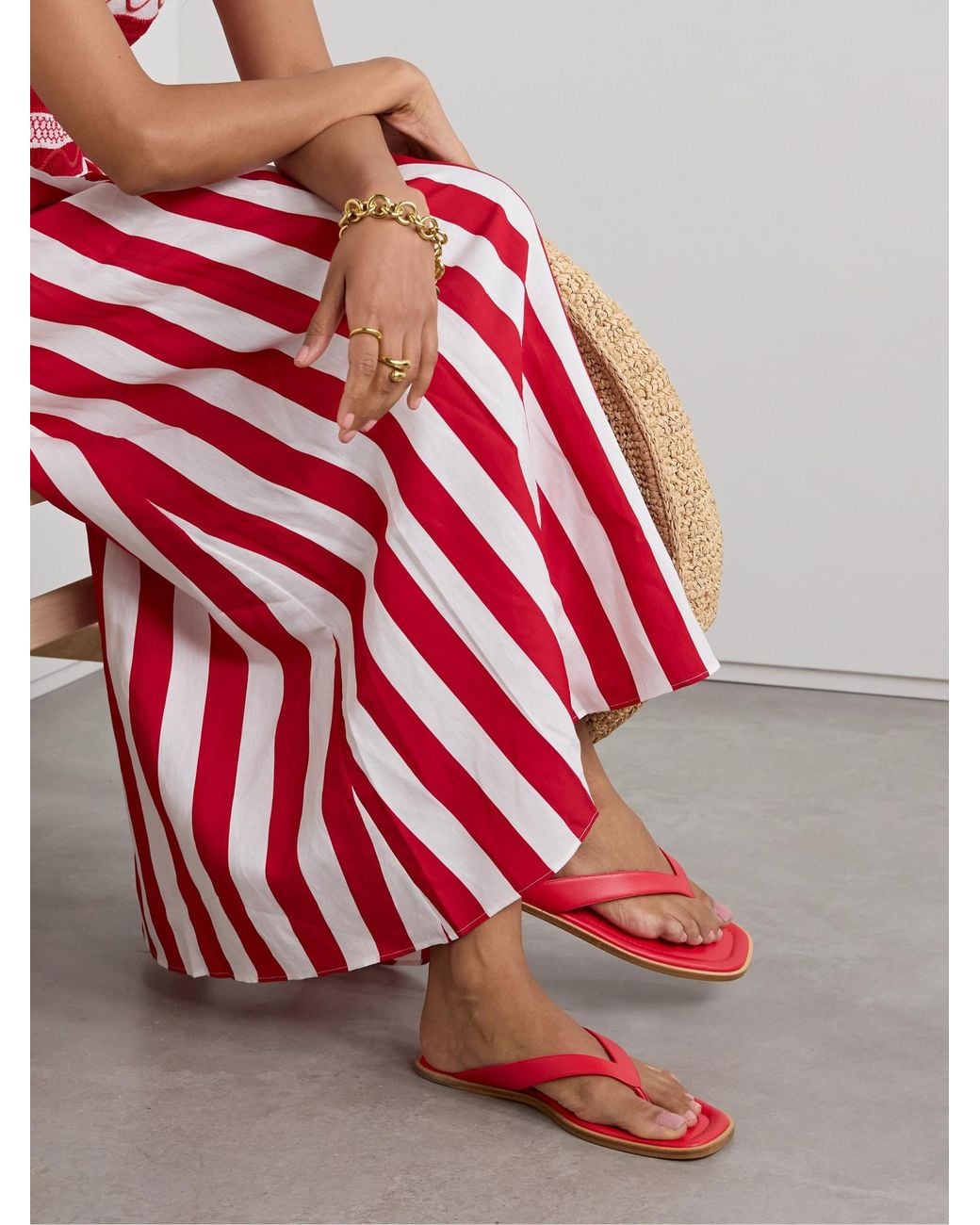Staud Red Minimalist Sandals