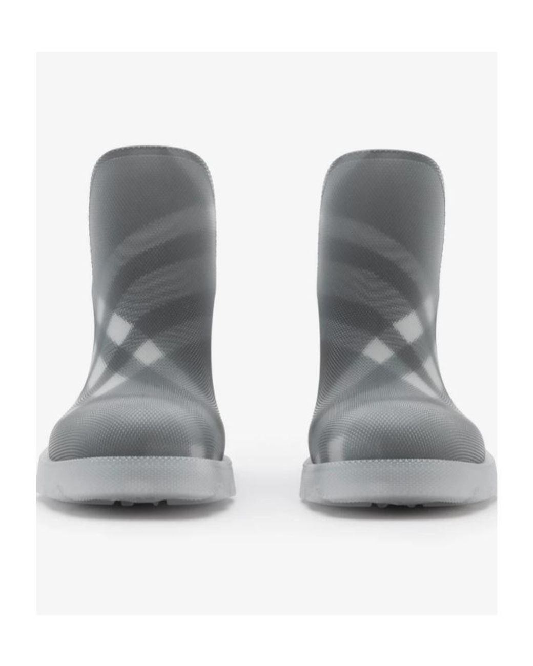 Burberry Gray Marsh Vintage-Check Mesh Pull-On Boots