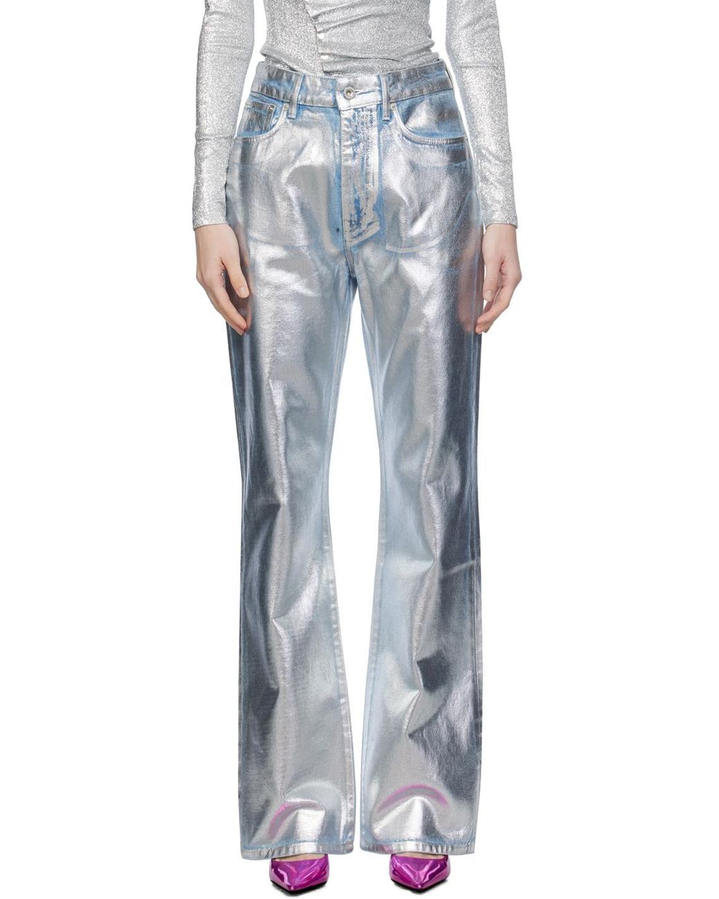 Rabanne Gray Mid-Rise Straight-Leg Jeans