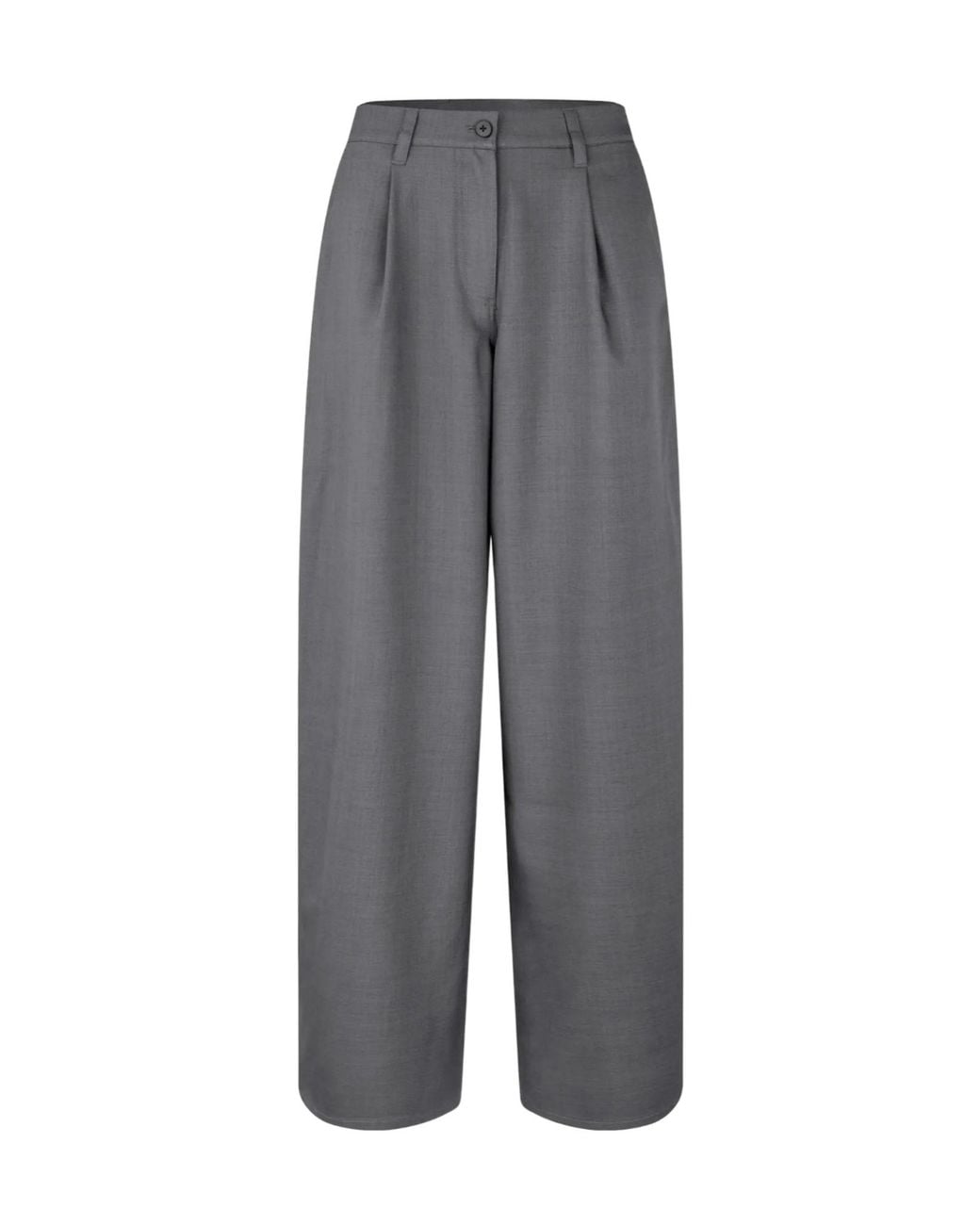 Samsøe & Samsøe Gray Pleated Design Casual Pants