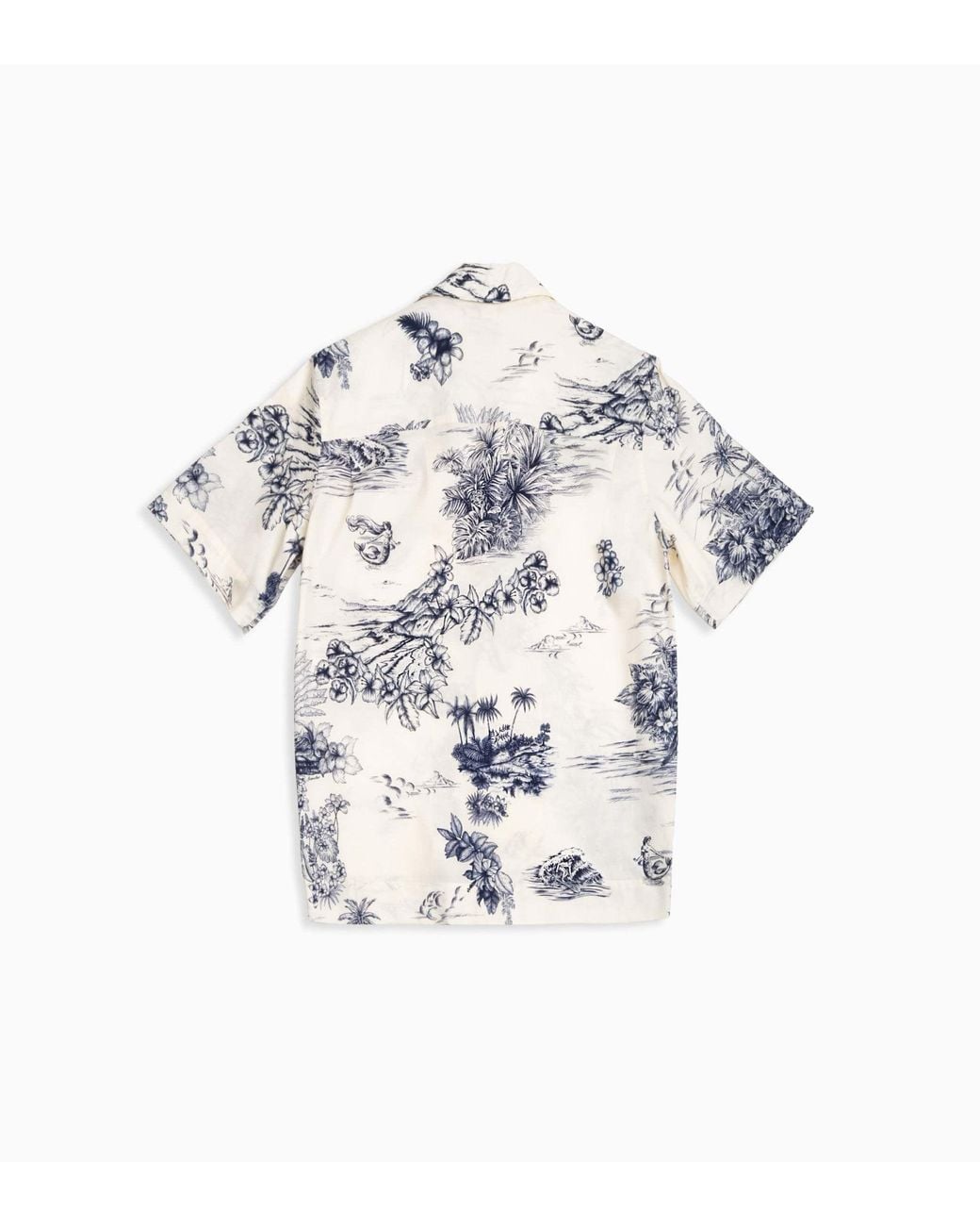 Moncler White Floral Printed Short-Sleeved Shirt for men